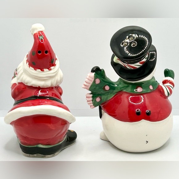 2010 Fitz & Floyd Holiday Sweet Holiday Salt & Pepper Shaker Set Christmas Santa - Picture 4 of 13